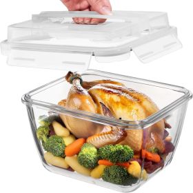 17 Cups / 132 Oz / 3900ml Large Glass Food Storage Containers with Lids - Leakproof, BPA-Free Large Meal Prep Container Ideal for Roasting Turkey