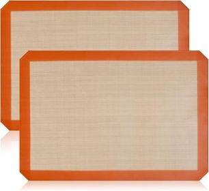2-Pack Silicone Baking Mats – Non-Stick Reusable BPA-Free Oven Liners, 100% Food-Grade Silicone, Fit Half Sheet Pans (16.54" x 11.62") for Cookies