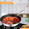 SOGA 34cm Stainless Steel Fry Pan â€“ Large Non-Stick Induction Compatible Frying Pan Skillet for Home and Professional Kitchen Cooking