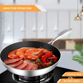 SOGA 34cm Stainless Steel Fry Pan â€“ Large Non-Stick Induction Compatible Frying Pan Skillet for Home and Professional Kitchen Cooking