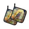 Great Horned Owl Pair of Pot Holders Kitchen Heat Resistant Pot Holders Sets Oven Hot Pads for Cooking Baking BBQ, 7 1/2 x 7 1/2
