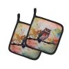 Elf Owl Pair of Pot Holders Kitchen Heat Resistant Pot Holders Sets Oven Hot Pads for Cooking Baking BBQ, 7 1/2 x 7 1/2