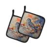 Northern Hawk Owl Pair of Pot Holders Kitchen Heat Resistant Pot Holders Sets Oven Hot Pads for Cooking Baking BBQ, 7 1/2 x 7 1/2