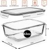 8 Cups/ 63 Oz 4 Piece (2 containers + 2 Lids) Large Glass Food Storage/ Baking Containers with Locking Lids . Ideal for Storing food