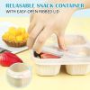 6 Pack Snack Boxes, 4 Compartment Lunch Boxes, Reusable Bento Boxes for Adults, Wheat Straw, Divided Food Containers with Lids