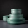 Caspian Green 12-Piece Ceramic Dinnerware Set