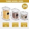 Airtight Food Storage Containers with Lids, 24 pcs Plastic Pantry Organizers and Storage Canisters for Cereal, Dry Food, Flour and Sugar, BPA Free