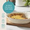 Vintage Lace 10-Inch Stoneware Baking Pie Pan Tart Dish, Cream