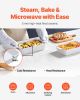 VEVOR Ceramic Baking Dish, 7" x 11", Bakeware Set of 2, Rectangular Casserole Dish Set, Baking Pans with Handles, Oven Secure