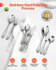 VEVOR 45-Piece Silverware Set, Food-Grade Stainless Steel Flatware Utensils, Mirror Finished Cutlery Set