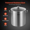 VEVOR Stainless Steel Stockpot, 24 Quart Cooking Pots, Cookware Sauce Pot with Lid, and Handle, Heavy Duty Commercial Grade Stock Pot