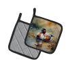 Canvasback Pair of Pot Holders Kitchen Heat Resistant Pot Holders Sets Oven Hot Pads for Cooking Baking BBQ, 7 1/2 x 7 1/2