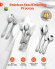 VEVOR 65-Piece Silverware Set, Food-Grade Stainless Steel Flatware Utensils, Mirror Finished Cutlery Set