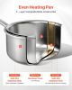 VEVOR 1.5 QT Saucepan, Stainless Steel Saucepan with Glass Lid, Multipurpose Nonstick Stainless Steel Small Cooking Sauce Pot with Ergonomic Handle