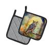 Great Horned Owl Pair of Pot Holders Kitchen Heat Resistant Pot Holders Sets Oven Hot Pads for Cooking Baking BBQ, 7 1/2 x 7 1/2