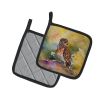 Burrowing Owl Pair of Pot Holders Kitchen Heat Resistant Pot Holders Sets Oven Hot Pads for Cooking Baking BBQ, 7 1/2 x 7 1/2