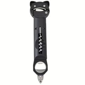 4-in-1 And 5-in-1 Can Openers And Bottle Openers, Suitable For Seniors With Arthritis And Hand Weakness, Multifunctional Retractable Magnetic Can Open (Option: Black)