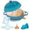 Enameled Cast Iron Dutch Oven with Lid,11" Bread Oven,6 Quart Enamel Bread Pan,Dutch Oven for Sourdough Baking-with Silicone Mat