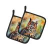 Eurasian Eagle Owl Pair of Pot Holders Kitchen Heat Resistant Pot Holders Sets Oven Hot Pads for Cooking Baking BBQ, 7 1/2 x 7 1/2