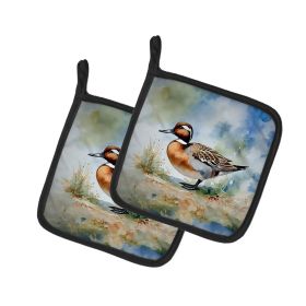 Northern Pintail Pair of Pot Holders Kitchen Heat Resistant Pot Holders Sets Oven Hot Pads for Cooking Baking BBQ, 7 1/2 x 7 1/2 (Default: Default)