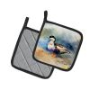 Common Eider Duck Pair of Pot Holders Kitchen Heat Resistant Pot Holders Sets Oven Hot Pads for Cooking Baking BBQ, 7 1/2 x 7 1/2