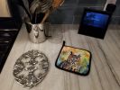 Eurasian Eagle Owl Pair of Pot Holders Kitchen Heat Resistant Pot Holders Sets Oven Hot Pads for Cooking Baking BBQ, 7 1/2 x 7 1/2