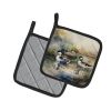 Bufflehead Pair of Pot Holders Kitchen Heat Resistant Pot Holders Sets Oven Hot Pads for Cooking Baking BBQ, 7 1/2 x 7 1/2