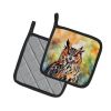 Eurasian Eagle Owl Pair of Pot Holders Kitchen Heat Resistant Pot Holders Sets Oven Hot Pads for Cooking Baking BBQ, 7 1/2 x 7 1/2